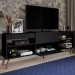 Rack para TV Até 55 Polegadas Roma 1 Porta 2 Prateleiras Preto Fosco - Panorama Móveis