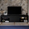 Rack para TV Até 55 Polegadas Roma 1 Porta 2 Prateleiras Preto Fosco - Panorama Móveis