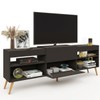 Rack para TV Até 55 Polegadas Roma 1 Porta 2 Prateleiras Preto Fosco - Panorama Móveis