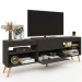 Rack para TV Até 55 Polegadas Roma 1 Porta 2 Prateleiras Preto Fosco - Panorama Móveis