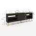 Rack para TV Até 55 Polegadas Roma 1 Porta 2 Prateleiras Preto Fosco - Panorama Móveis