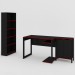 Quarto Gamer 3 Peças com 1 Mesa, 1 Estante para Livros e 1 Armário para Escritório Toronto Preto/Vermelho - Pnr Móveis