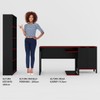 Quarto Gamer 3 Peças com 1 Mesa, 1 Estante para Livros e 1 Armário para Escritório Toronto Preto/Vermelho - Pnr Móveis