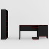 Quarto Gamer 3 Peças com 1 Mesa, 1 Estante para Livros e 1 Armário para Escritório Toronto Preto/Vermelho - Pnr Móveis
