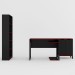 Quarto Gamer 3 Peças com 1 Mesa, 1 Estante para Livros e 1 Armário para Escritório Toronto Preto/Vermelho - Pnr Móveis