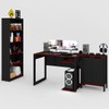 Quarto Gamer 3 Peças com 1 Mesa, 1 Estante para Livros e 1 Armário para Escritório Toronto Preto/Vermelho - Pnr Móveis