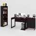 Quarto Gamer 3 Peças com 1 Mesa, 1 Estante para Livros e 1 Armário para Escritório Toronto Preto/Vermelho - Pnr Móveis