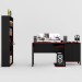 Quarto Gamer 3 Peças com 1 Mesa, 1 Estante para Livros e 1 Armário para Escritório Toronto Preto/Vermelho - Pnr Móveis