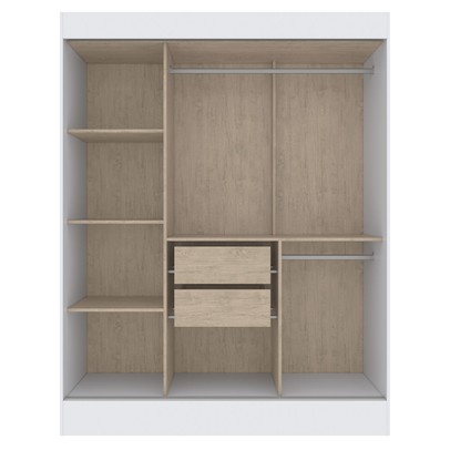 Guarda-Roupa Solteiro Marselha 3 Portas 2 Gavetas Branco - Doripel