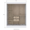 Guarda-Roupa Solteiro Marselha 3 Portas 2 Gavetas Off White/Nogueira - Doripel