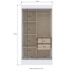 Guarda-Roupa Solteiro Lyon 2 Portas 2 Gavetas Off White/Nogueira - Doripel