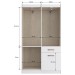 Guarda-Roupa Solteiro Marbella 4 Portas 2 Gavetas Coffee Fumê - Doripel