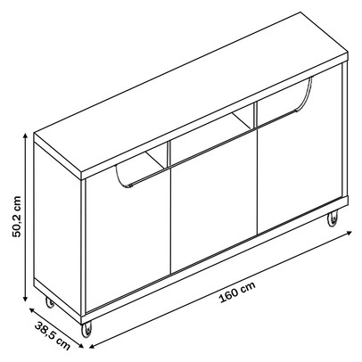 Rack para TV Até 60 Polegadas Jersey 2 Portas 1 Gaveta Off White/Noce - Casa D