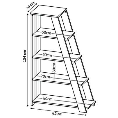 Estante para Livros Star 4 Prateleiras Preto - Artany Móveis