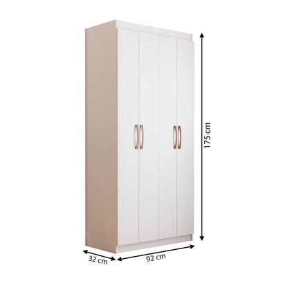 Armário para Escritório Barramas 4 Portas Branco - Pnr Móveis