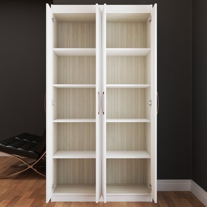 Armário para Escritório Barramas 4 Portas Branco - Pnr Móveis