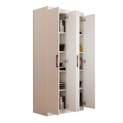 Armário para Escritório Barramas 4 Portas Branco - Pnr Móveis