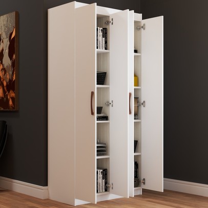 Armário para Escritório Barramas 4 Portas Branco - Pnr Móveis