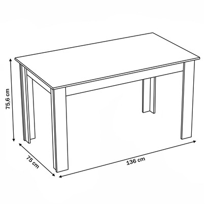 Mesa de Jantar 4 Lugares Mara Mel/Fume - Viero Móveis