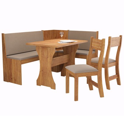 Canto Alemão Romeo 6 Lugares Mel/Clay - Viero Móveis