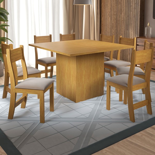 Mesa de Jantar 8 Lugares Bea Mel/Clay - Viero Móveis
