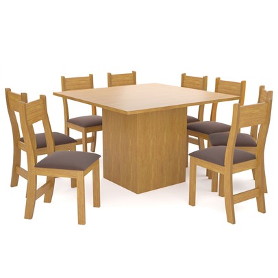 Mesa de Jantar 8 Lugares Bea Mel/Fume - Viero Móveis