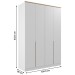 Guarda-Roupa Solteiro Logan 4 Portas 2 Gavetas 100% Mdf Branco/Olmo Italiano - Mambel