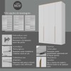 Guarda-Roupa Solteiro Logan 4 Portas 2 Gavetas 100% Mdf Branco/Olmo Italiano - Mambel