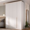 Guarda-Roupa Solteiro Logan 4 Portas 2 Gavetas 100% Mdf Branco/Olmo Italiano - Mambel