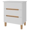 Mesa de Cabeceira 3 Gavetas Branco/Olmo Italiano - Manbel
