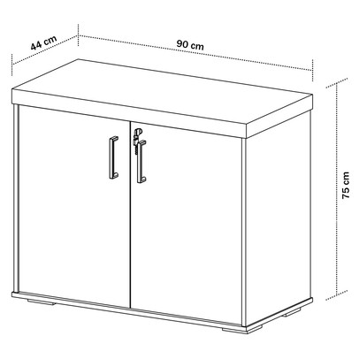 Armário para Escritório 2 Portas Charuto/Preto 006169 - Artany Móveis