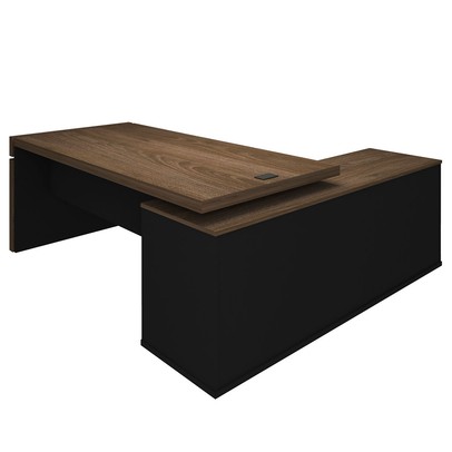 Mesa Diretor com Conect III Charuto/Preto - Artany Móveis