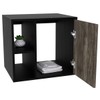 Armário de Banheiro 1 Porta 2 Prateleiras com Espelho Preto ônix/Carvalho Dark 14699 - Compace