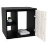 Armário de Banheiro 1 Porta 2 Prateleiras com Espelho Preto Onix/Snow 14699 - Compace