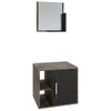 Armário de Banheiro 1 Porta 2 Prateleiras com Espelho Carvalho Dark/Preto ônix 14699 - Compace