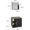 Armário de Banheiro 1 Porta 2 Prateleiras com Espelho Carvalho Dark/Preto ônix 14699 - Compace