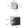 Armário de Banheiro 1 Porta 2 Prateleiras com Espelho Snow/Preto ônix 14699 - Compace