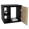 Armário de Banheiro com Cuba e Espelho Soft 1 Porta Preto ônix/Carvalho 13684 - Compace