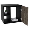 Armário de Banheiro com Cuba e Espelho Soft 1 Porta Preto ônix/Carvalho Dark 13684 - Compace