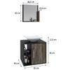 Armário de Banheiro com Cuba e Espelho Soft 1 Porta Preto ônix/Carvalho Dark 13684 - Compace