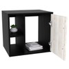 Armário de Banheiro com Cuba e Espelho Soft 1 Porta Preto Onix/Snow 13684 - Compace