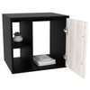 Armário de Banheiro com Cuba e Espelho Soft 1 Porta 2 Prateleiras Preto Onix/Snow 13685 - Compace