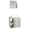 Armário de Banheiro com Cuba e Espelho Soft 1 Porta 2 Prateleiras Snow 13685 - Compace