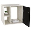 Armário de Banheiro com Cuba e Espelho Soft 1 Porta 2 Prateleiras Snow/Preto ônix 13685 - Compace