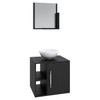 Armário de Banheiro com Cuba e Espelho Soft 1 Porta 2 Prateleiras Preto ônix 13686 - Compace