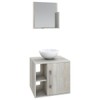 Armário de Banheiro com Cuba e Espelho Soft 1 Porta 2 Prateleiras Snow 13686 - Compace