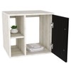Armário de Banheiro com Cuba e Espelho Soft 1 Porta 2 Prateleiras Snow/Preto ônix 13686 - Compace