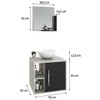 Armário de Banheiro com Cuba e Espelho Soft 1 Porta 2 Prateleiras Snow/Preto ônix 13686 - Compace