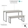 Mesa de Madeira Tub com 1 Banco Branco Chess/Preto - Compace