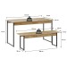 Mesa de Madeira Tub com 1 Banco Carvalho/Preto - Compace